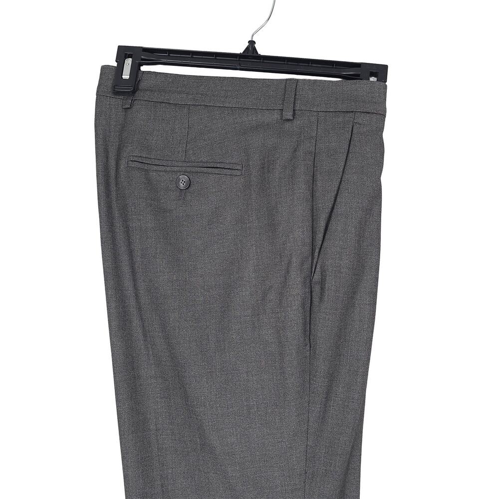 Perry Ellis Mens Slim Fit Dress Pants 36x29 Alloy Grey Solid Stretch Micro Twill - Picture 2 of 13